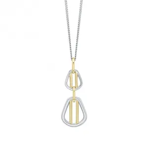 Gold Sterling Silver Cage Bar Drop Pendant P5416