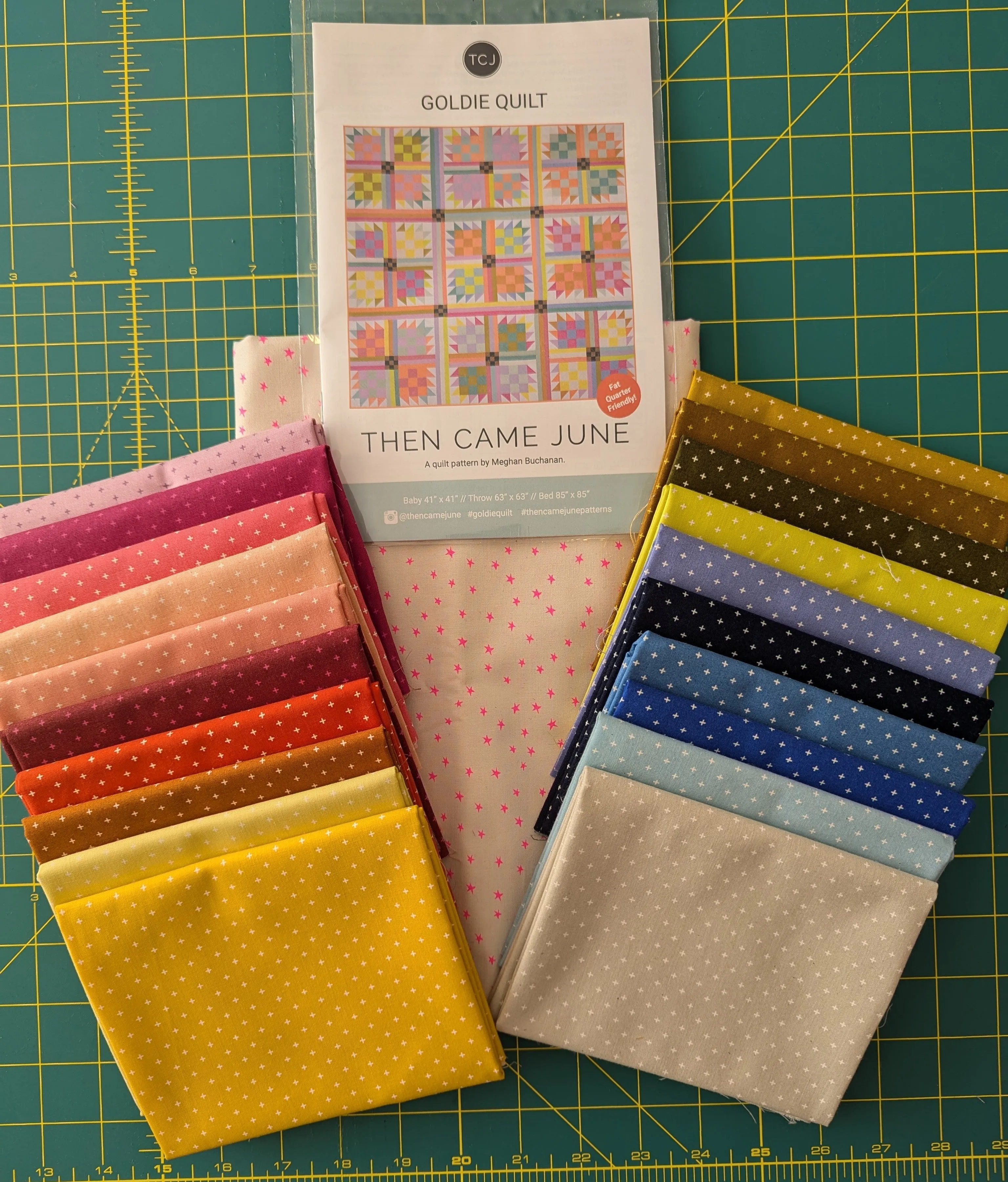 Goldie Quilt kit Throw Size - featuring Ruby Star Fabrics