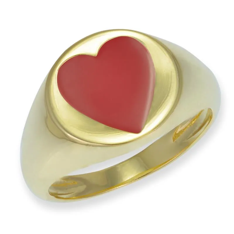 Grecia Heart Signet Pinky Ring