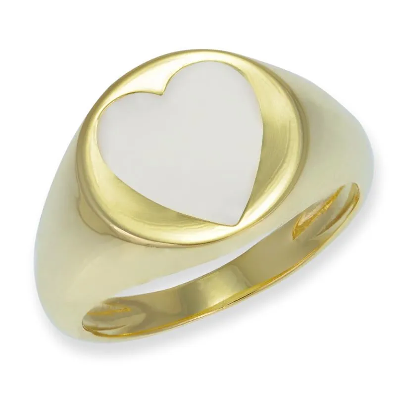 Grecia Heart Signet Pinky Ring