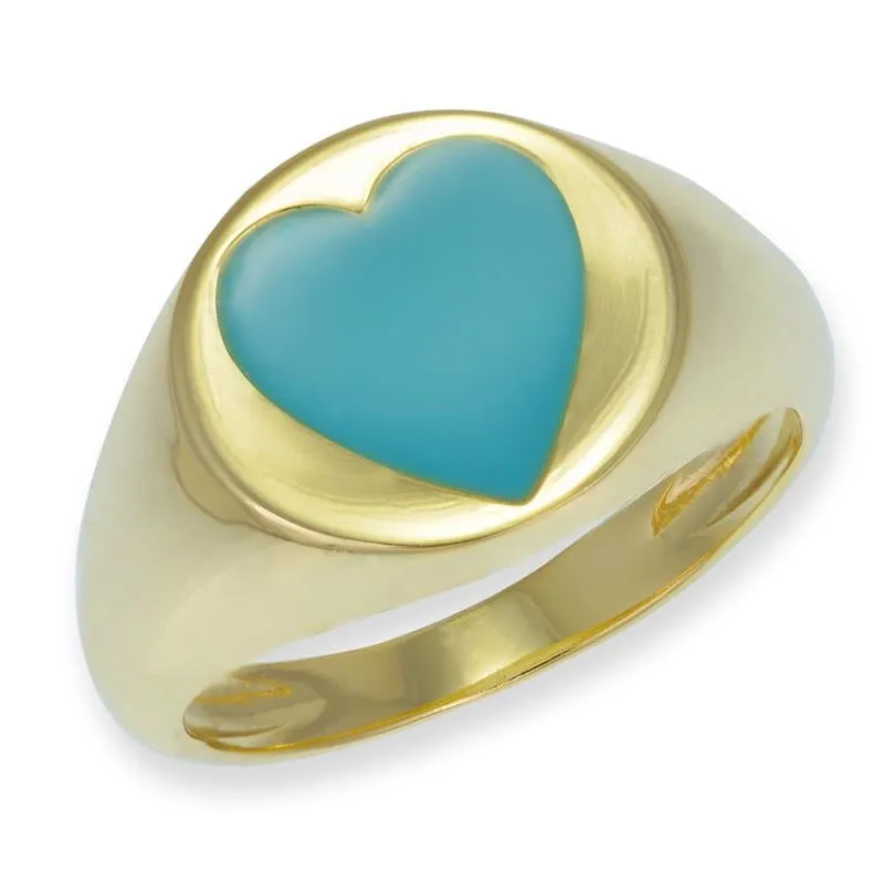 Grecia Heart Signet Pinky Ring