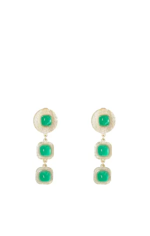 Green Crystal Drop Earrings