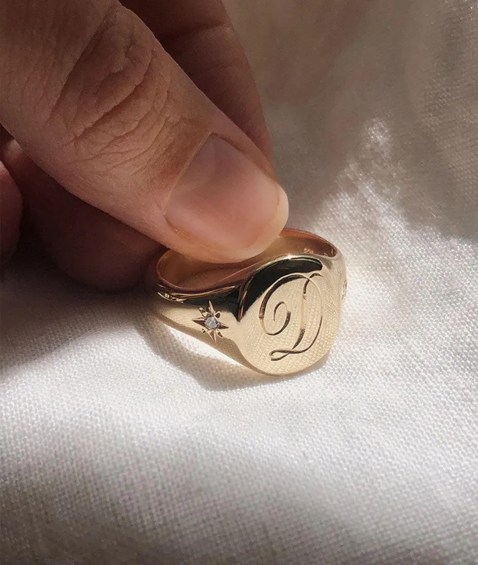 Hand Engraved Classic Signet