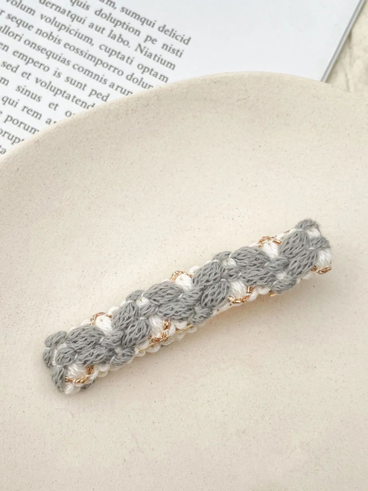 Hand-Knitted Wool Hair Clips