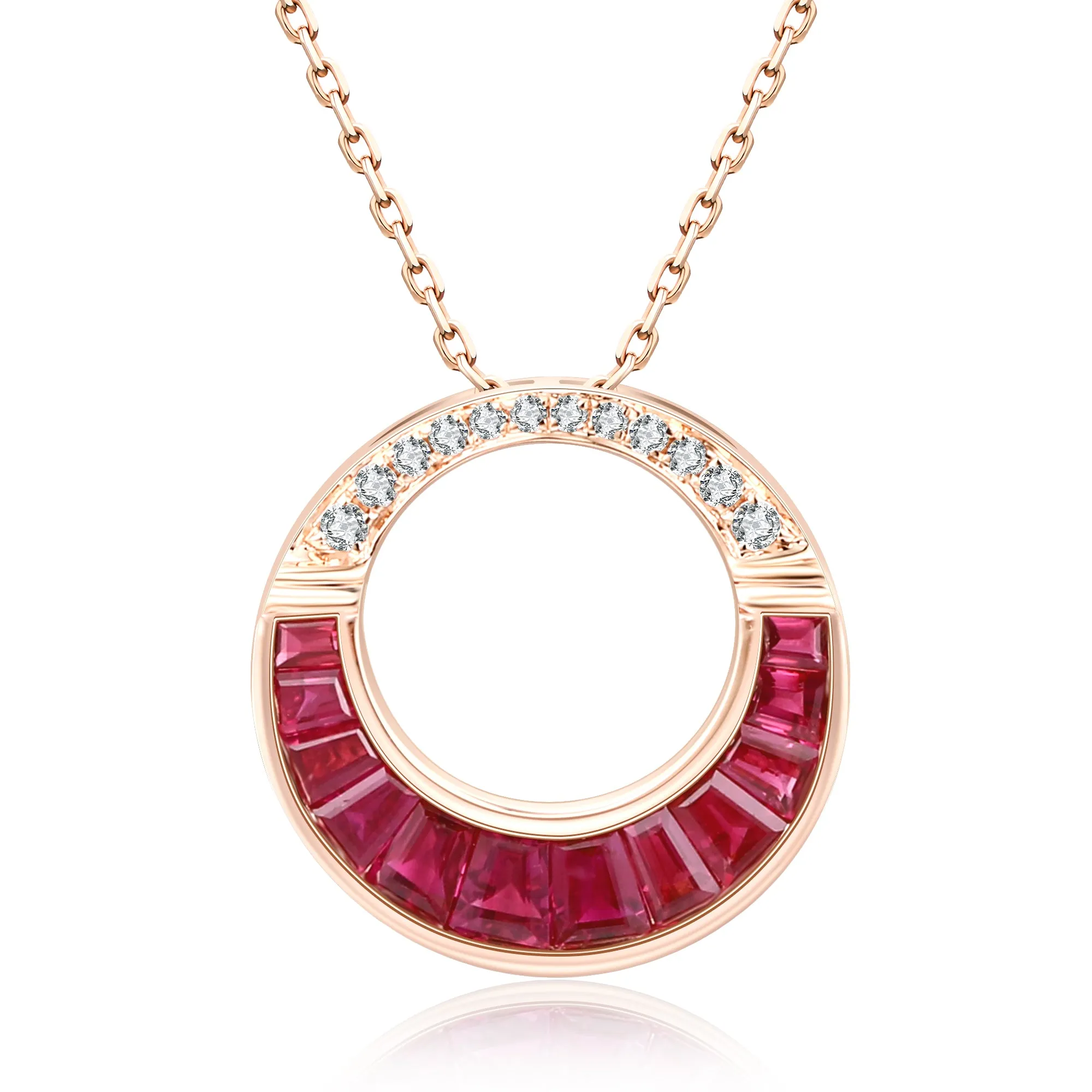 Horse Shoes Ruby and Diamond Pendant