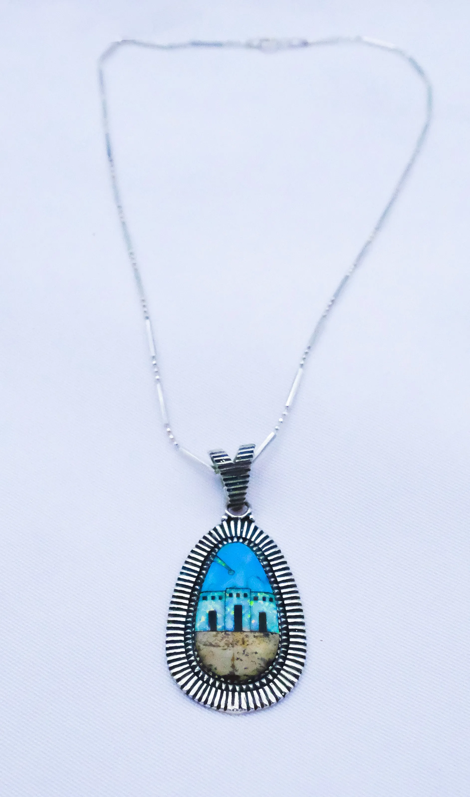 Inlaid Adobe Home Necklace