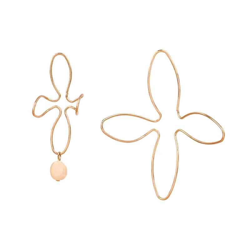 Irregular Earrings Pearl Asymmetric Exaggerated Earrings