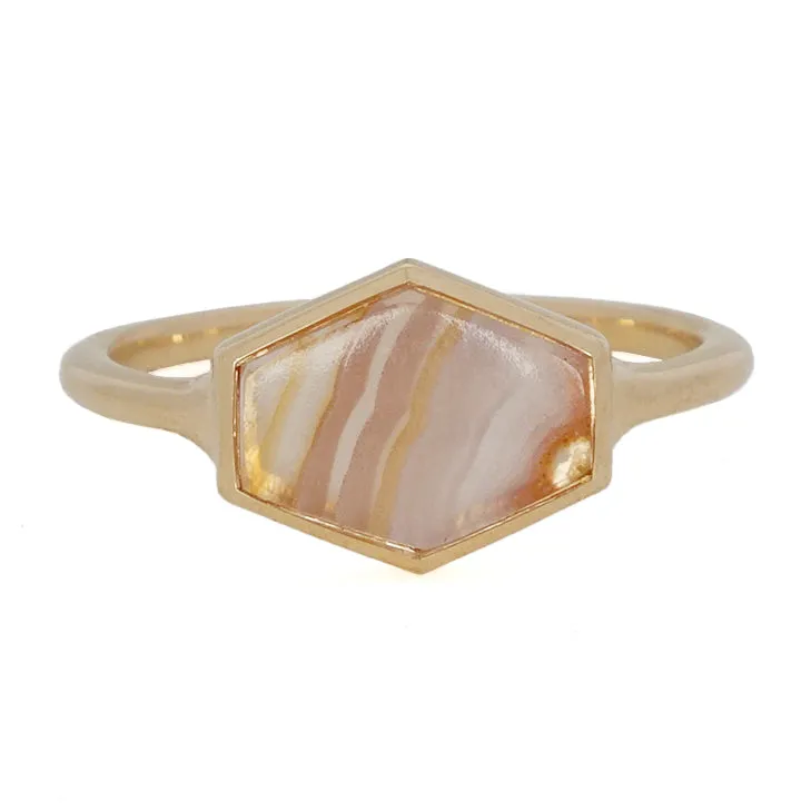 Jasper Hexagon Signet Ring