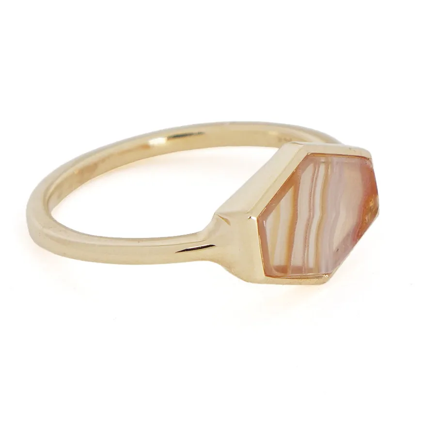 Jasper Hexagon Signet Ring