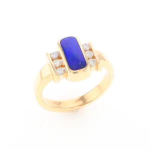 Lapis 0.24ctw Diamond Ring