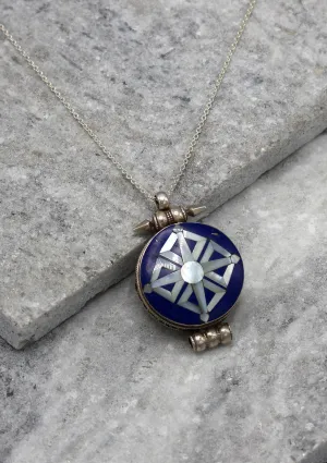 Lapis Inlaid Double Dorjee Sterling Silver Ghau