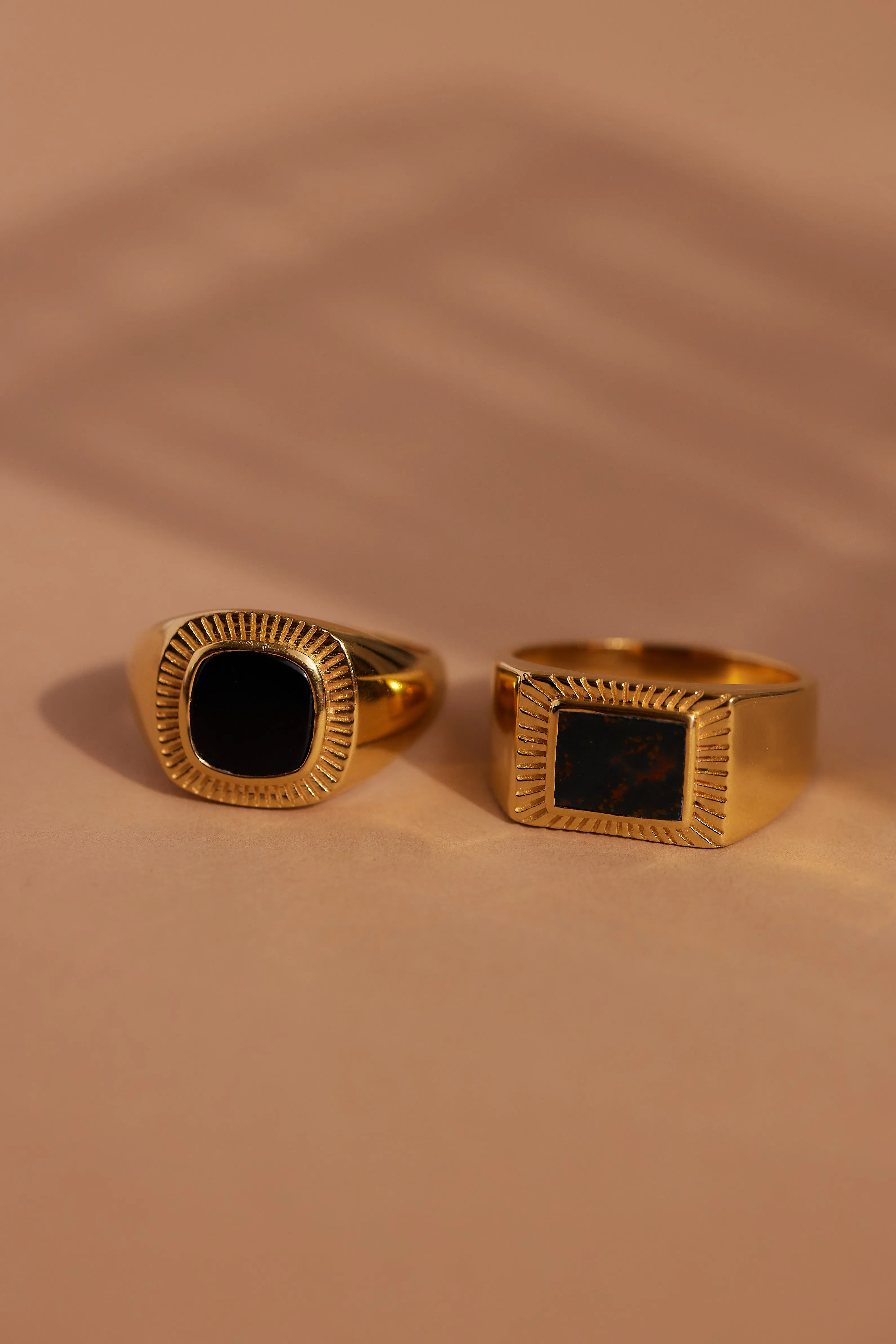 Lennox Black Onyx Gold Ring