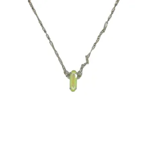 Long Oval Single Pendant  in "Sun-Kissed Peridot" *Custom*