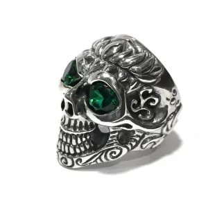 Lotus Blossom Graffiti Master Skull Ring stones