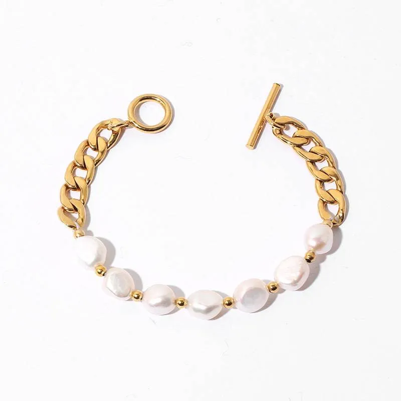 Luxury Gold Baroque Pearl Bracelet