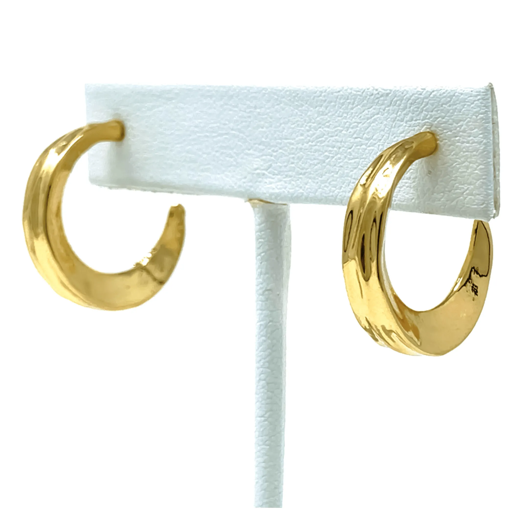 Medium Gold Stud Hoop Earrings