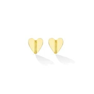 Medium Yellow Gold Wings of Love Folded Stud Earrings