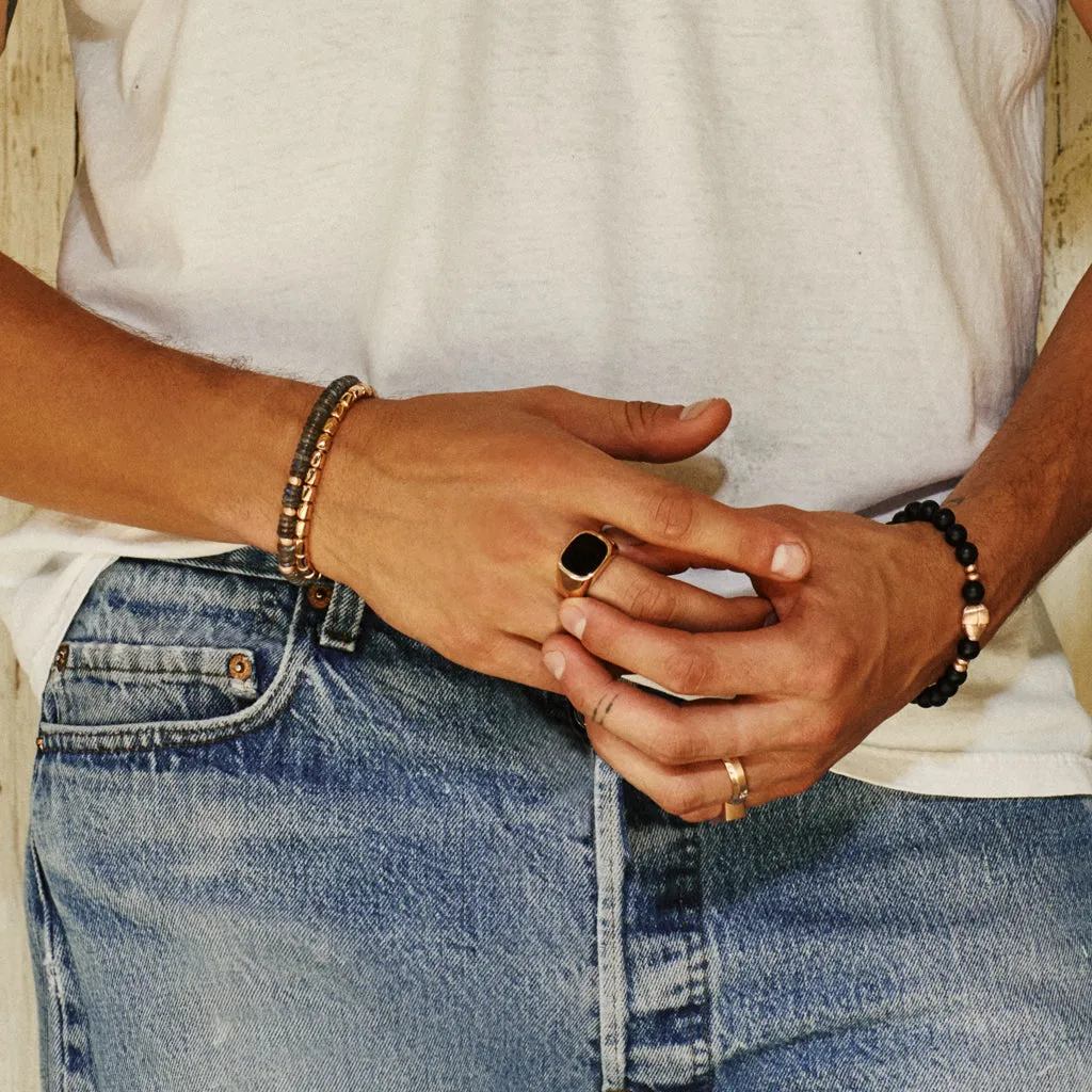 MEN'S RECTANGLE ONYX SIGNET RING