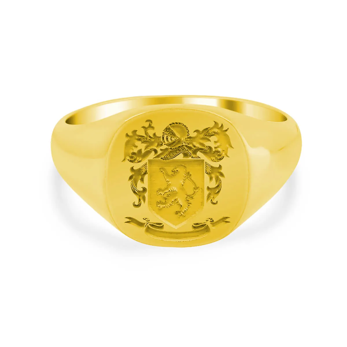 Men's Square Signet Ring - Small - Laser Engraved Family Crest / Logo