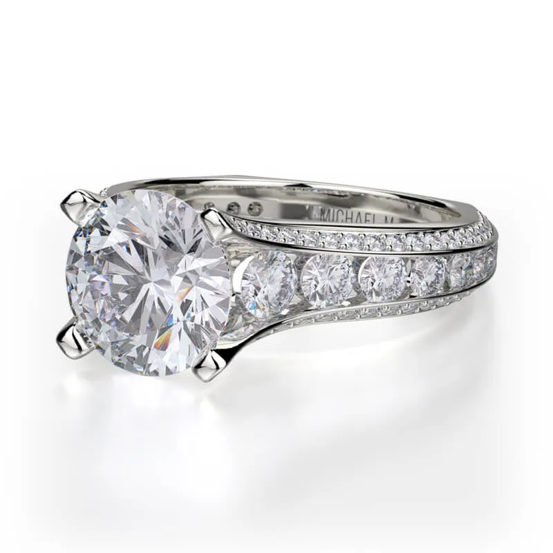 Michael M STRADA 18K White Gold Engagement Ring R656-2