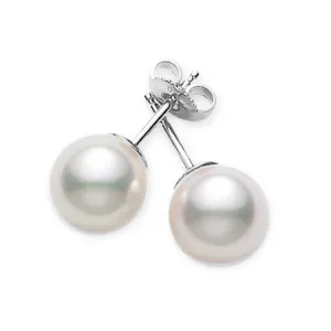 Mikimoto 18K White Gold 6mm Pearl Stud Earrings