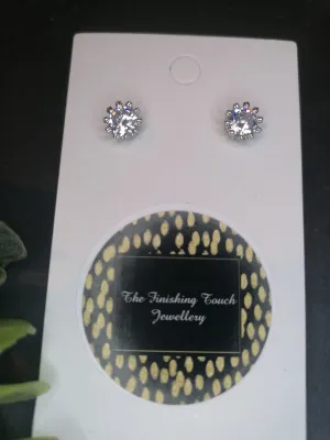 Mini Crown Earrings (Silver)