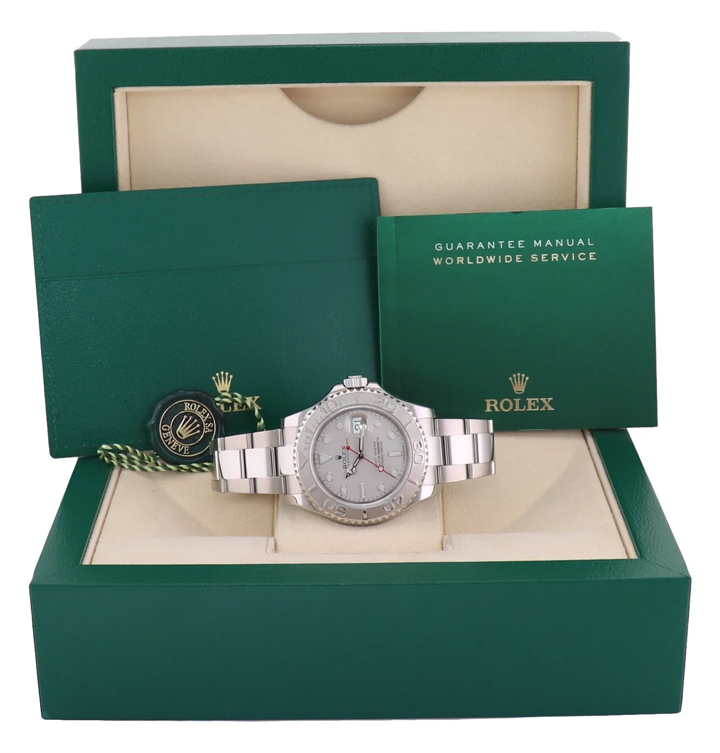 MINT 2019 Rolex Yacht-Master 116622 Steel Platinum Dial 40mm Watch Box￼