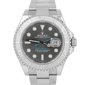 MINT Rolex Yacht-Master 40mm Rhodium Platinum Stainless Steel Watch 126622