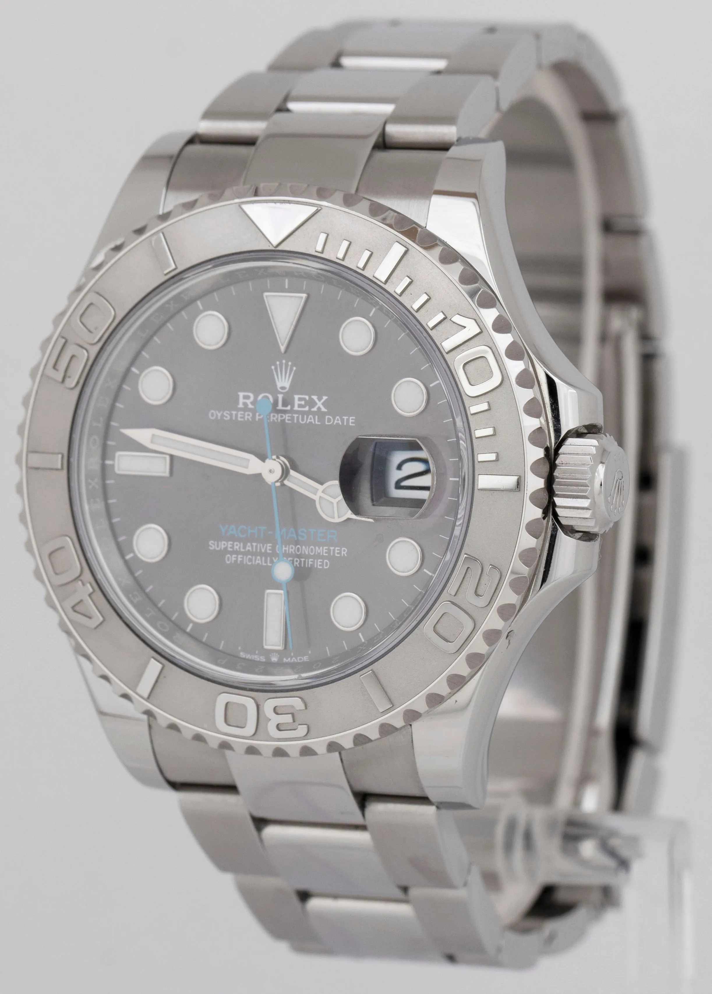 MINT Rolex Yacht-Master 40mm Rhodium Platinum Stainless Steel Watch 126622