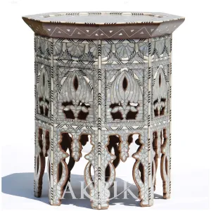 Mother of Pearl Inlaid Side Table - Infinite Constellation Design