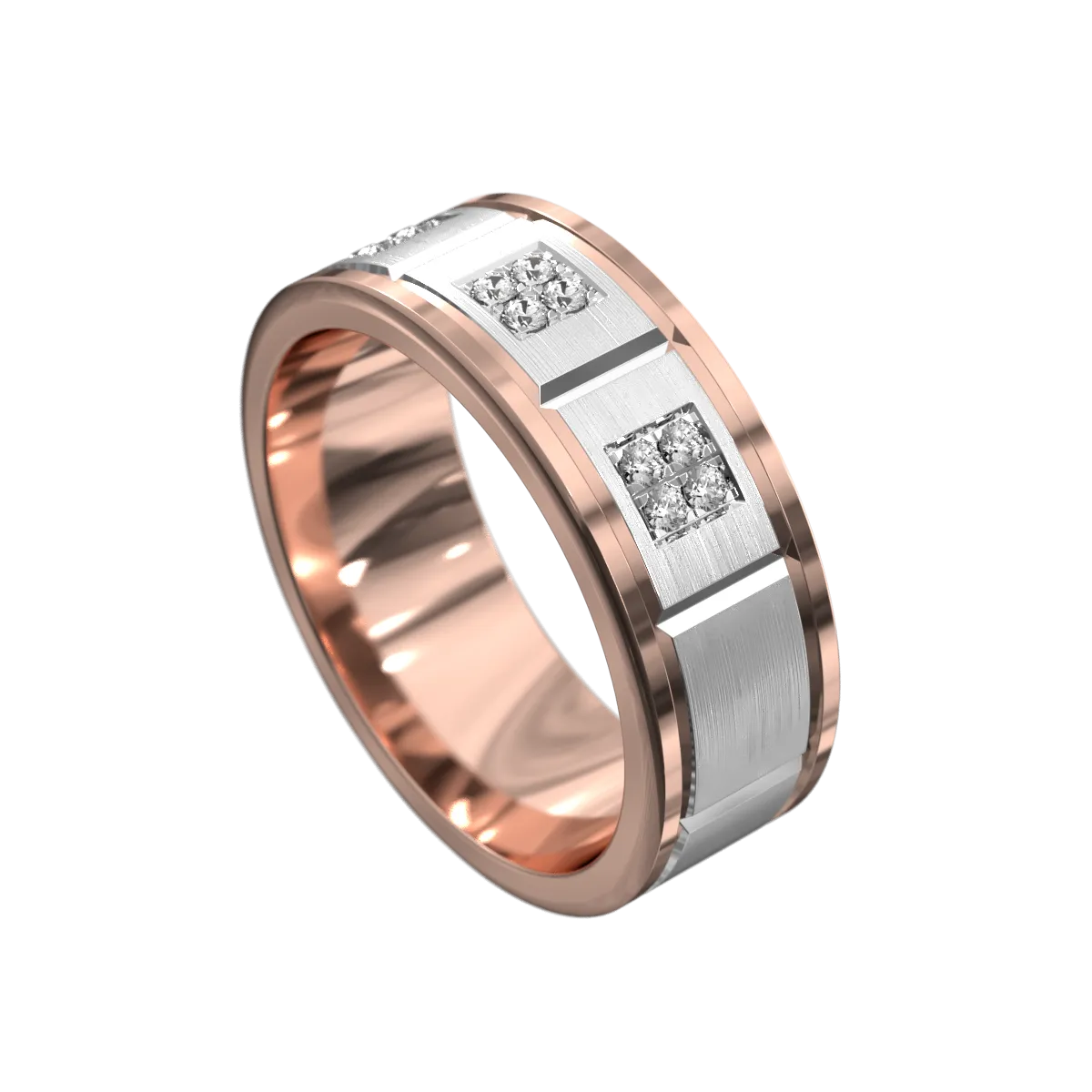 Multi Section Square Diamond Ring