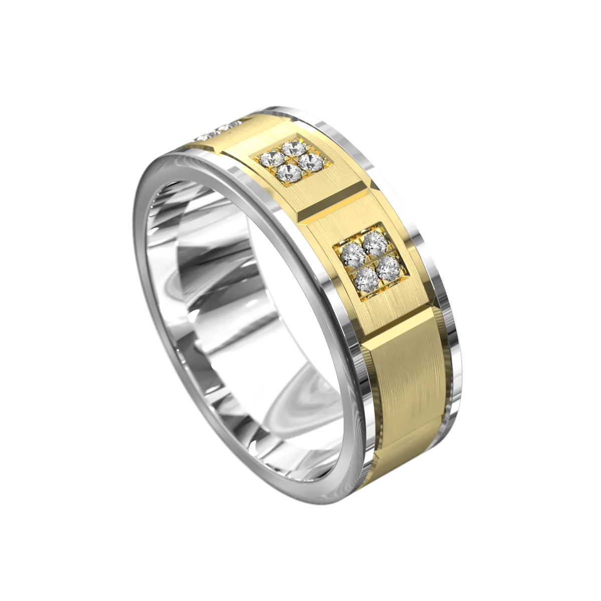 Multi Section Square Diamond Ring