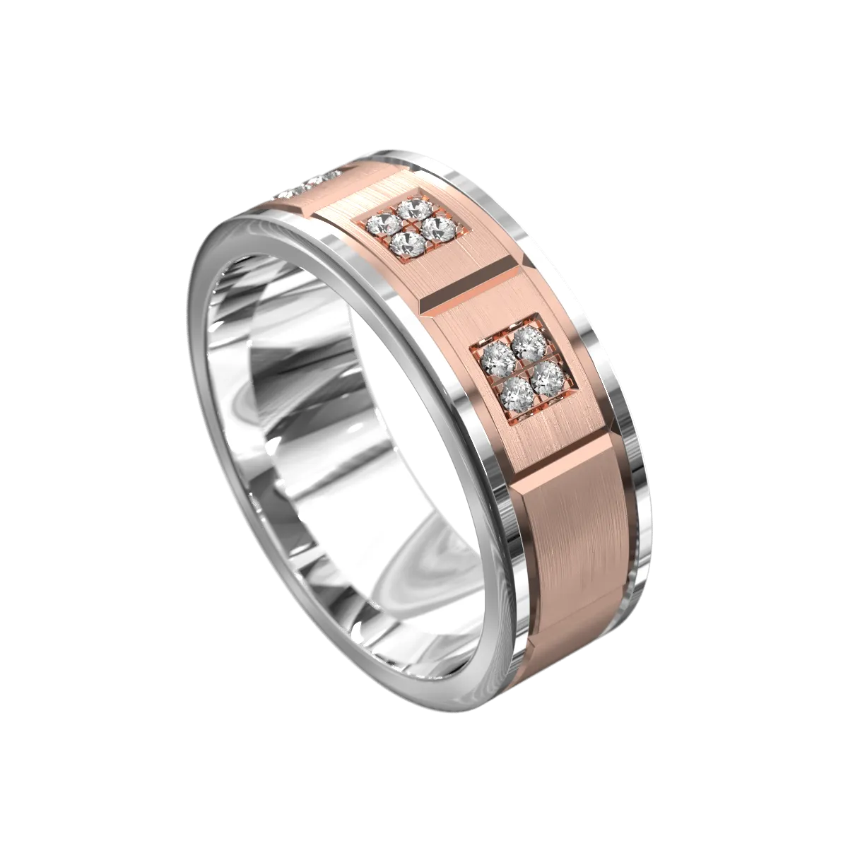 Multi Section Square Diamond Ring