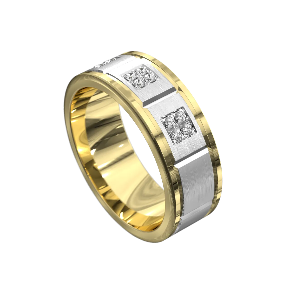 Multi Section Square Diamond Ring