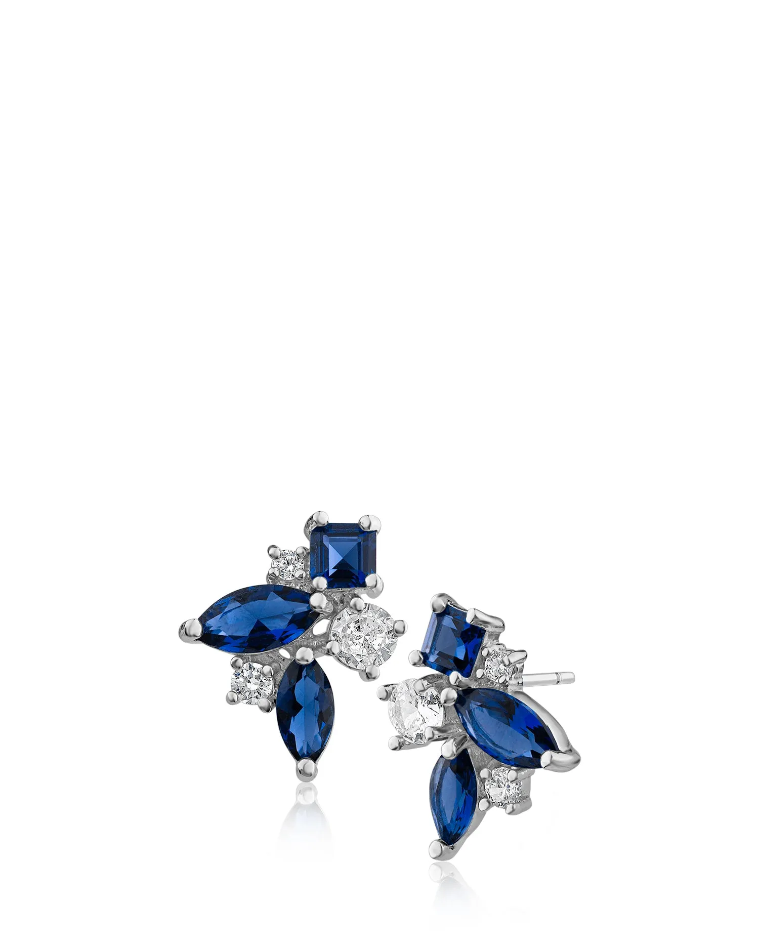 Multi Shape CZ Cluster Earrings