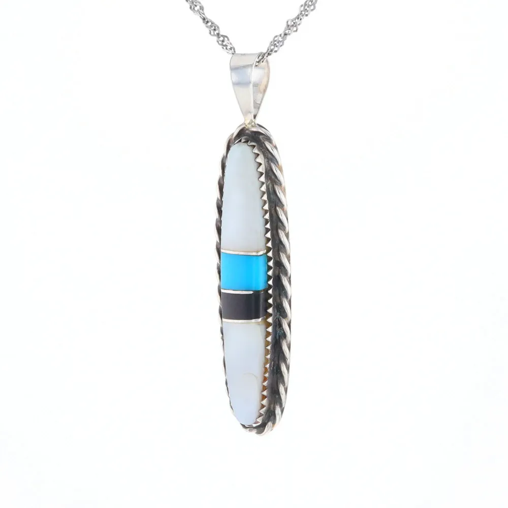 Multi Stone Inlaid Pendant