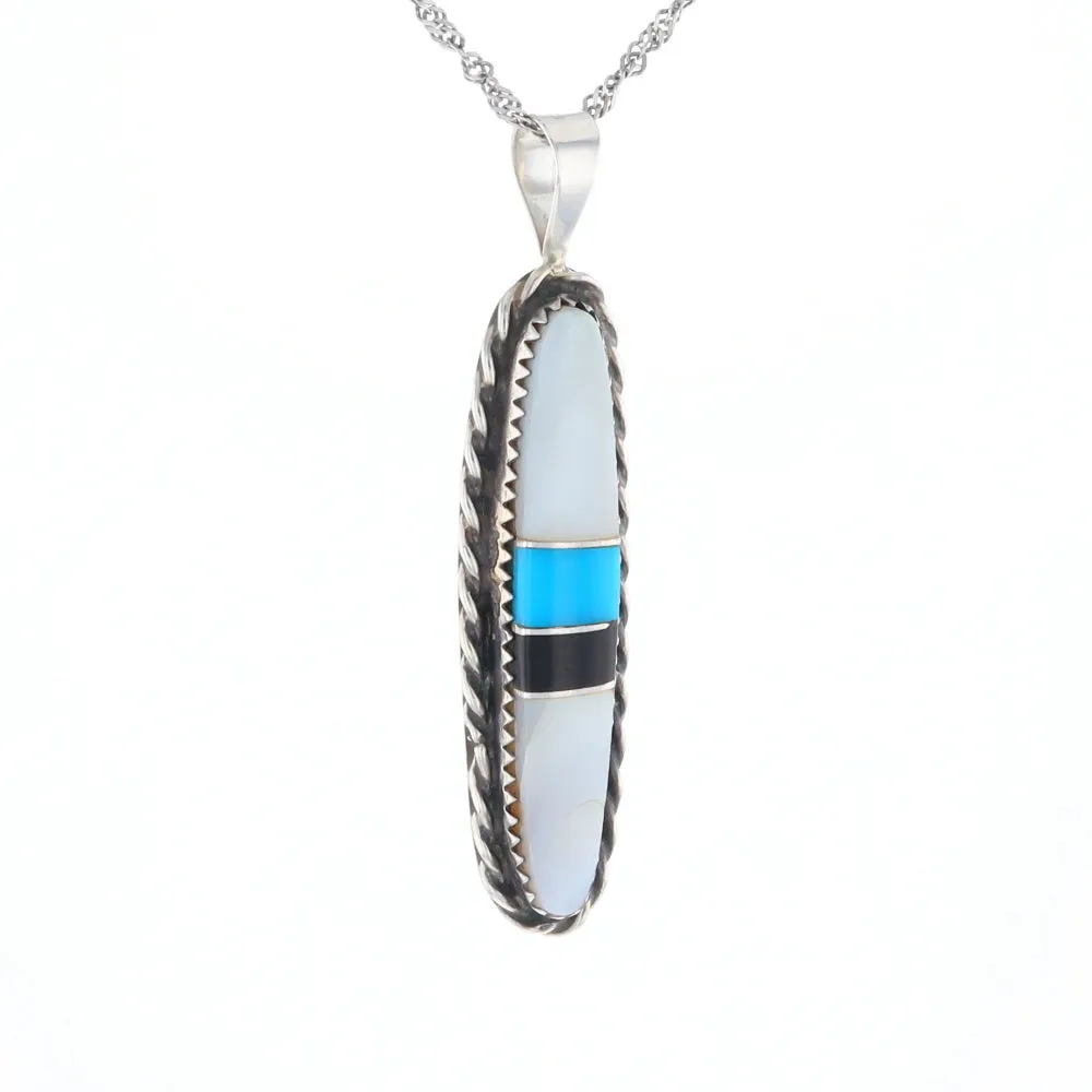 Multi Stone Inlaid Pendant