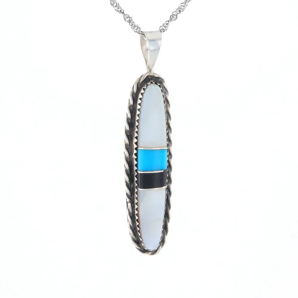 Multi Stone Inlaid Pendant