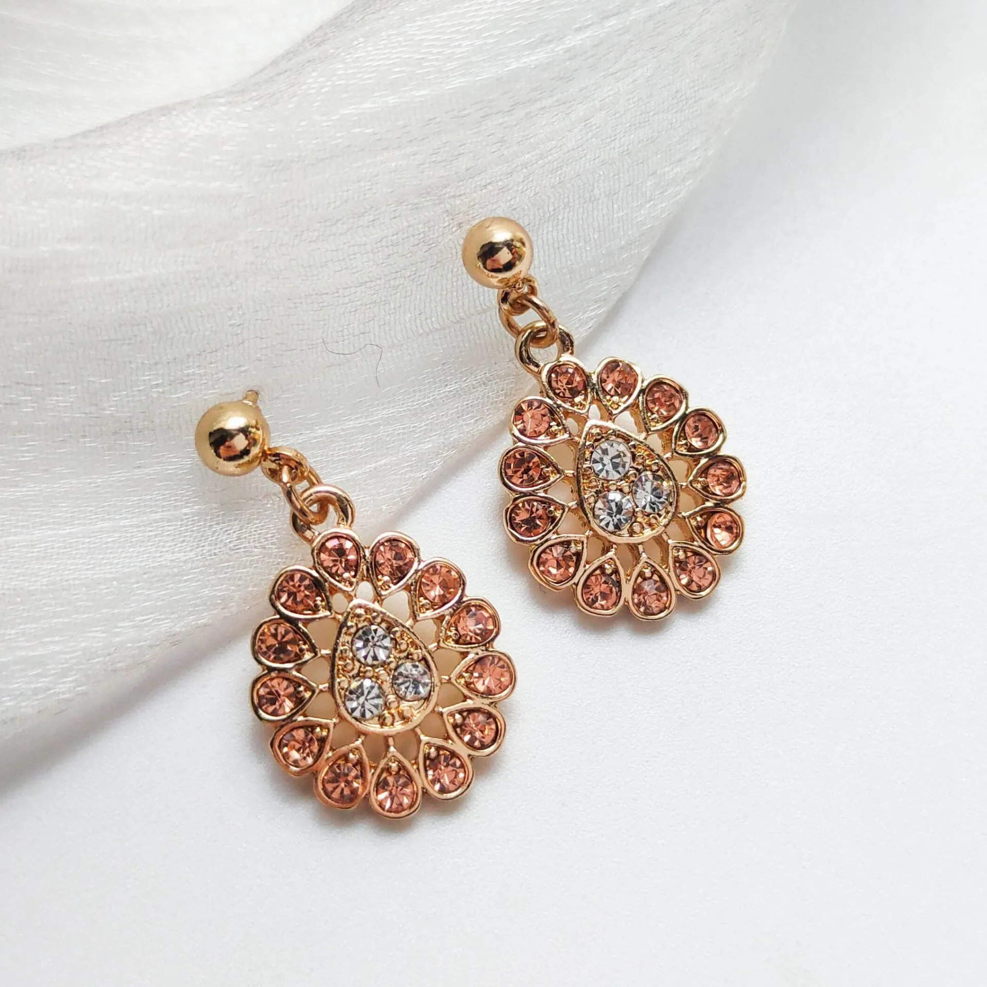 New Forest Flower Earrings With Diamonds