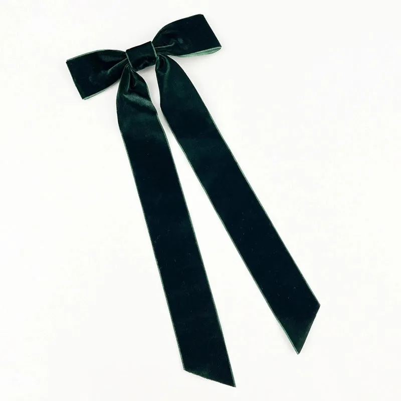 New Velvet Bow Ribbon Hairpin Women's Fashion  Back Clip Simple High-grade Temperament Hair Accessories