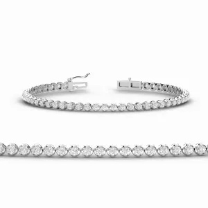 One And Two Carat Round Lab Diamond Tennis Bracelet 14K Gold