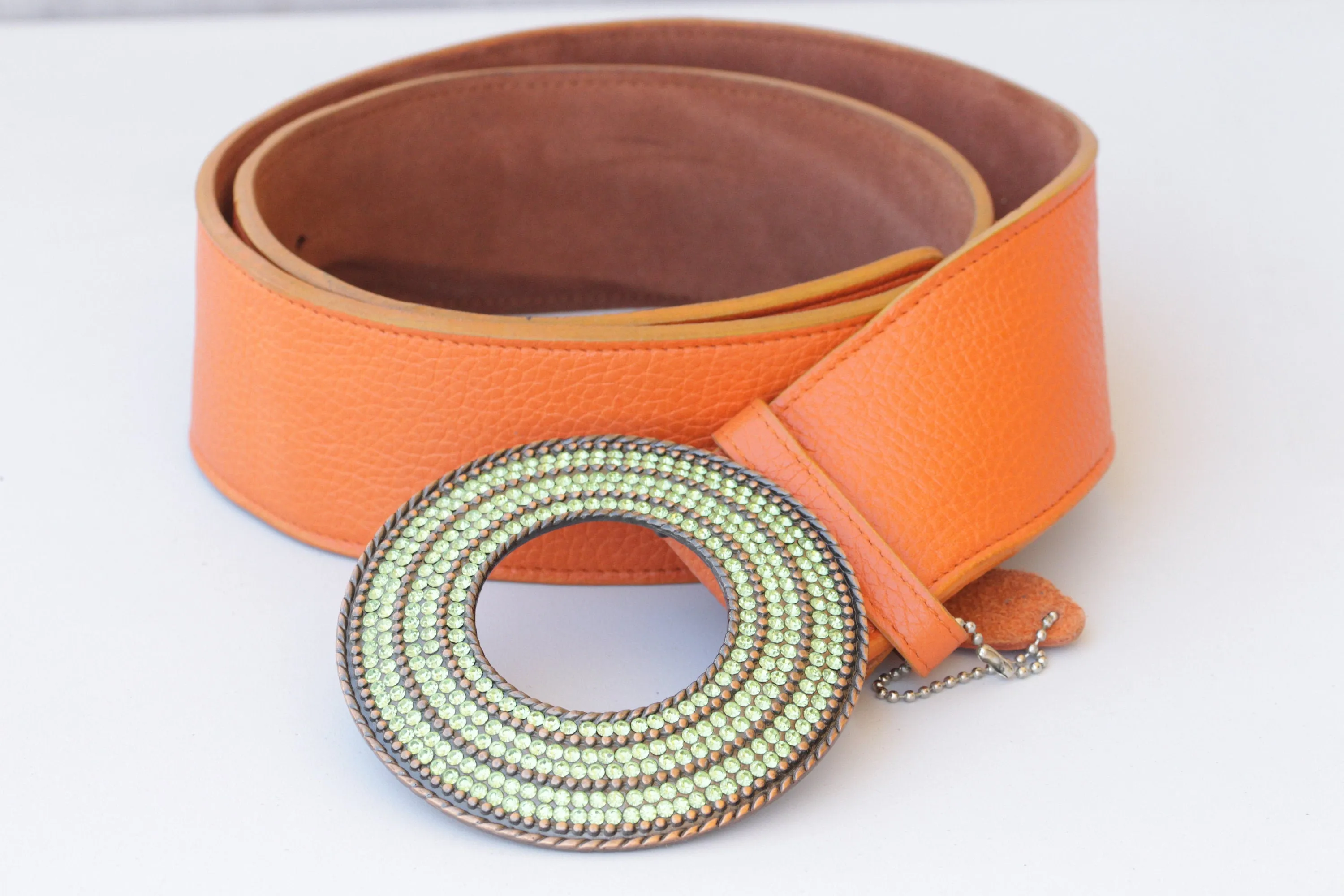 ORANGE LEATHER BELT