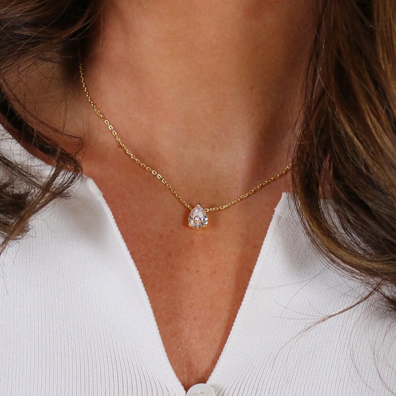 Pear Gold Necklace