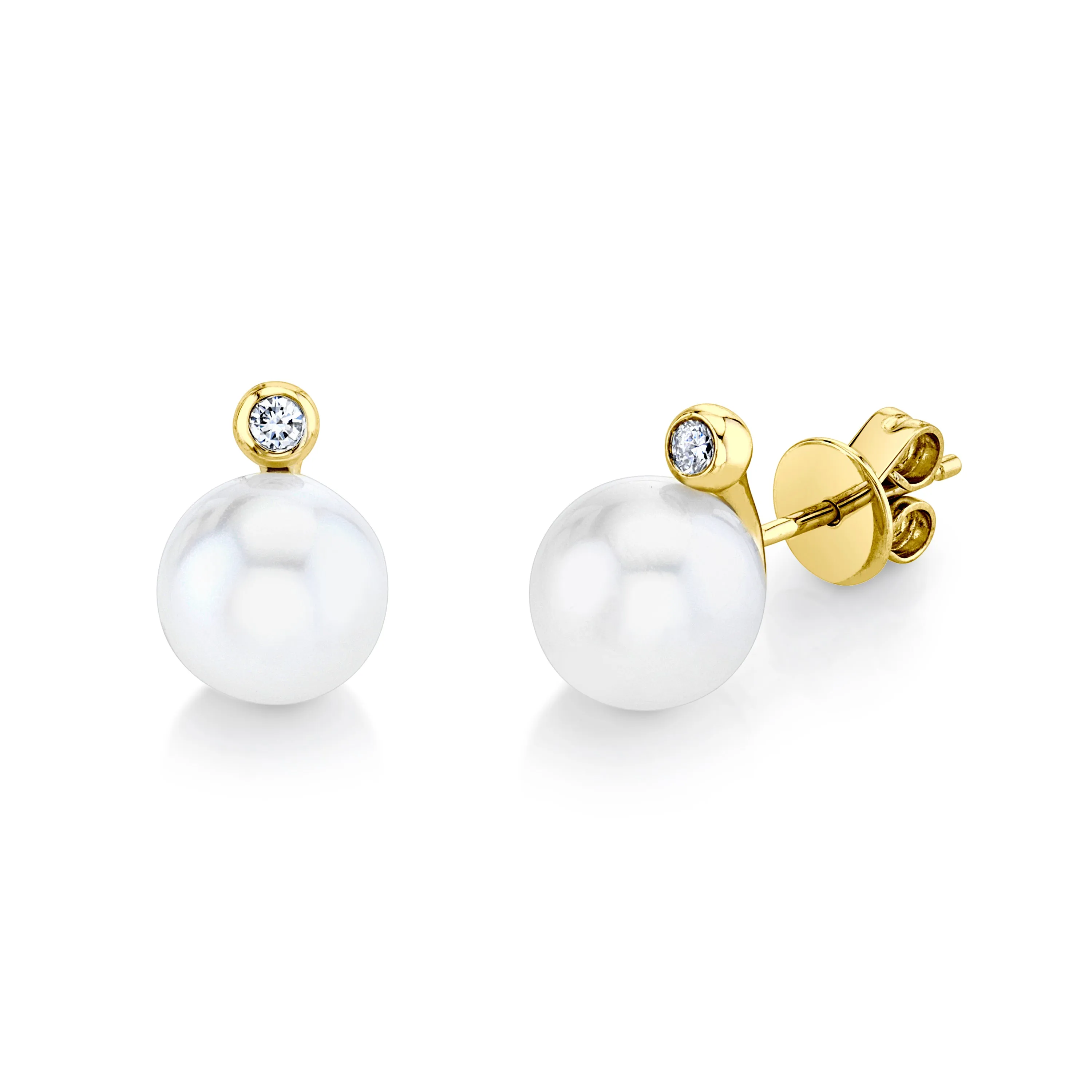 PEARL & DIAMOND ORB STUDS