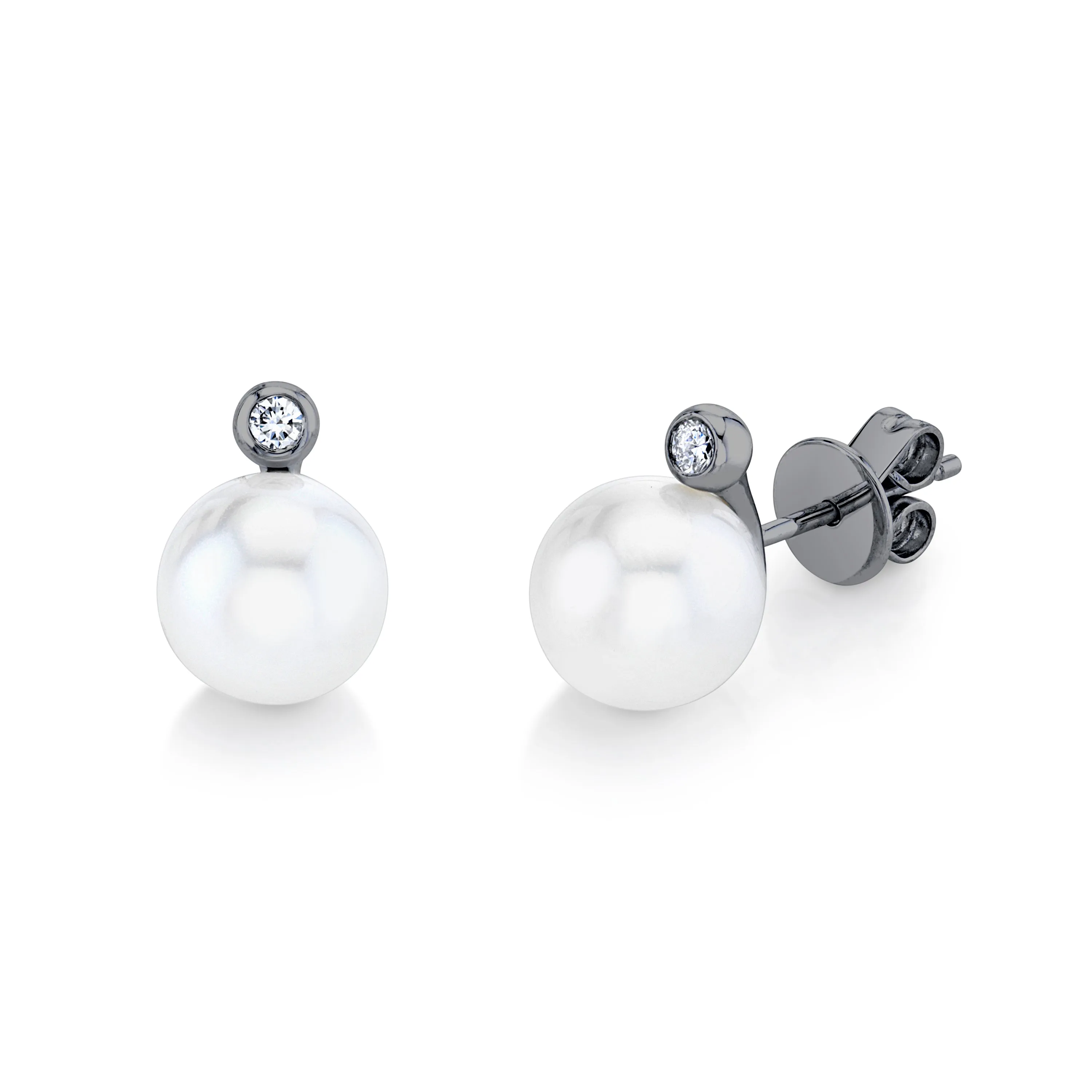 PEARL & DIAMOND ORB STUDS