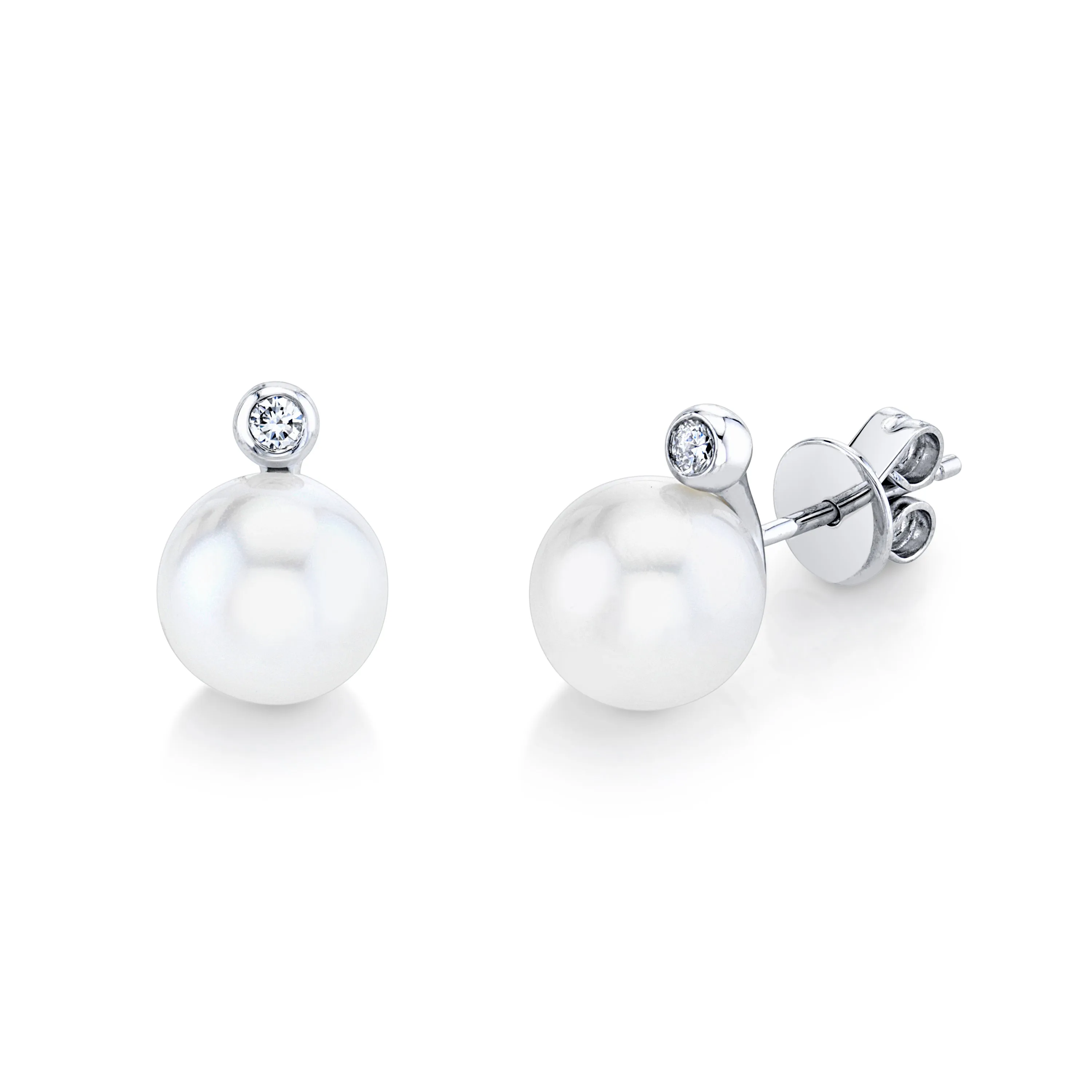 PEARL & DIAMOND ORB STUDS