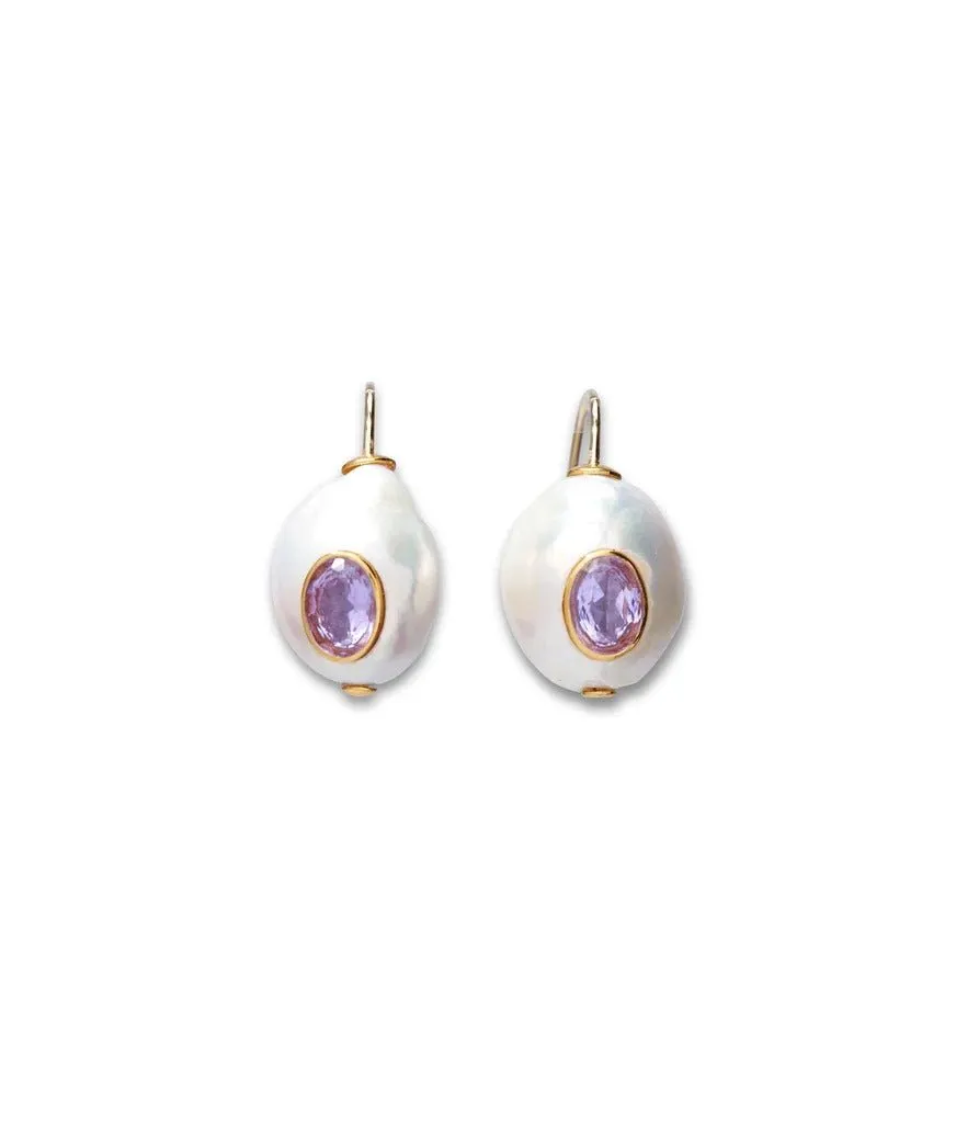 Pearl Pablo Earrings in Pink Amethyst Multi