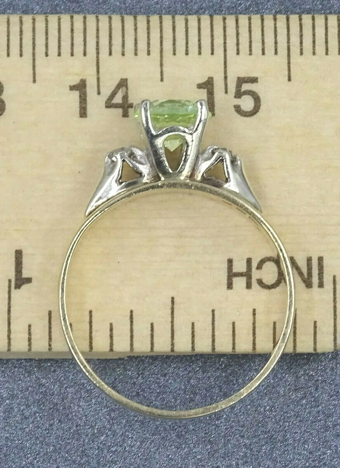 Peridot & Diamond 9ct Yellow & White Gold Ring