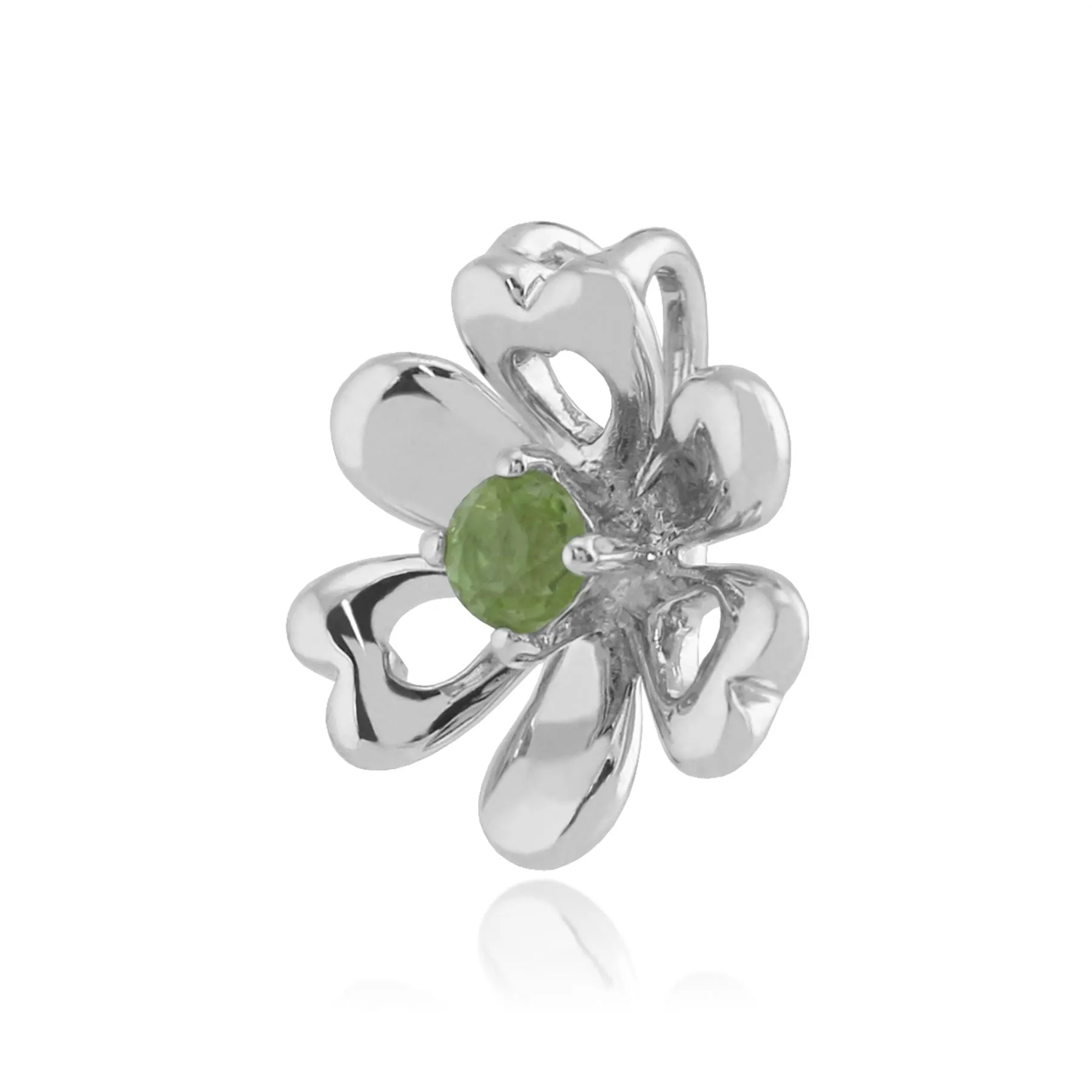 Peridot Blumen Anhänger in 925 Sterling Silber