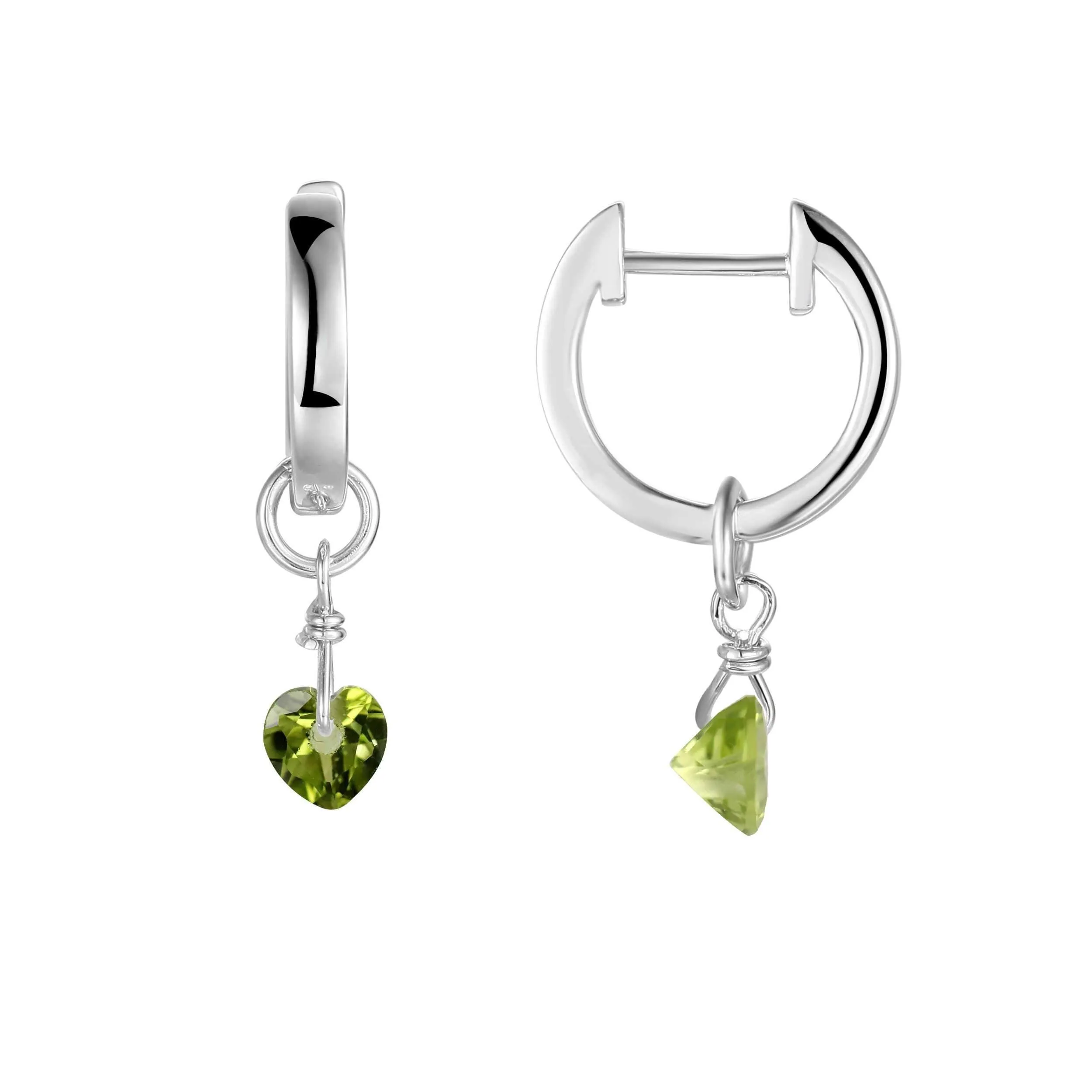 Peridot Heart Earrings